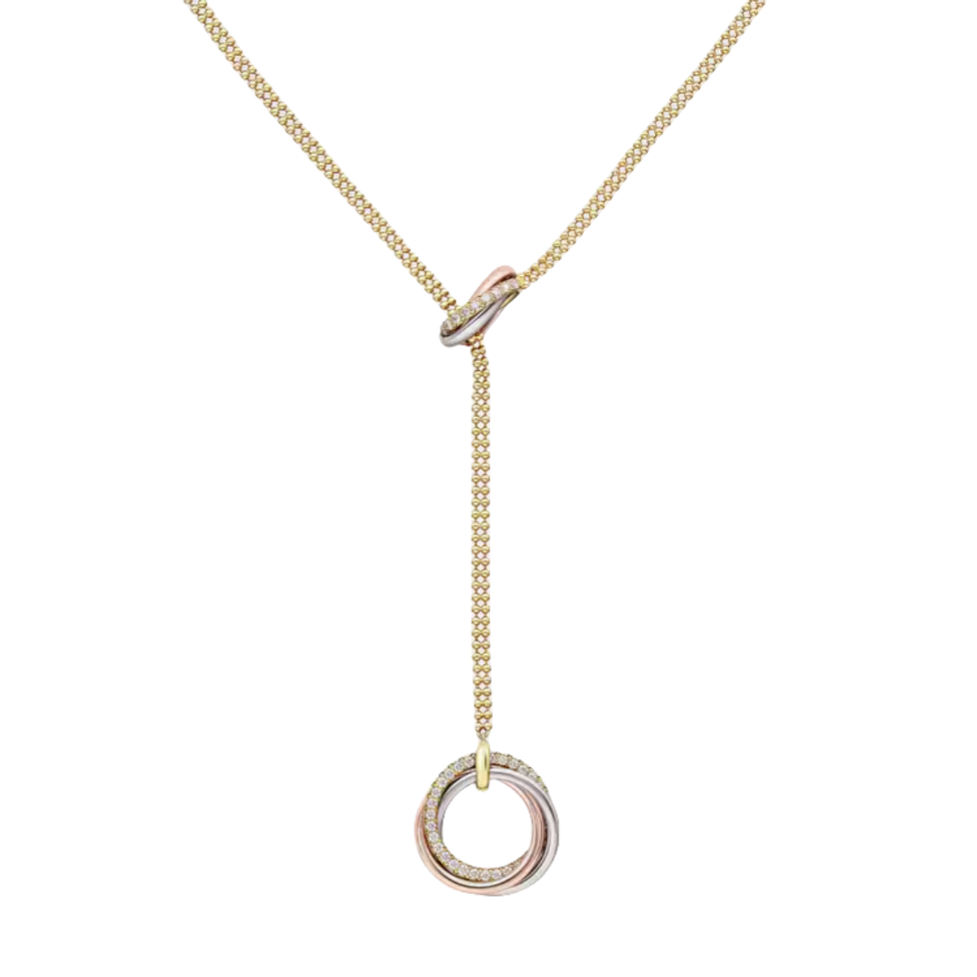 CTN002 Trinity necklace, diamonds - ccjewelryacc