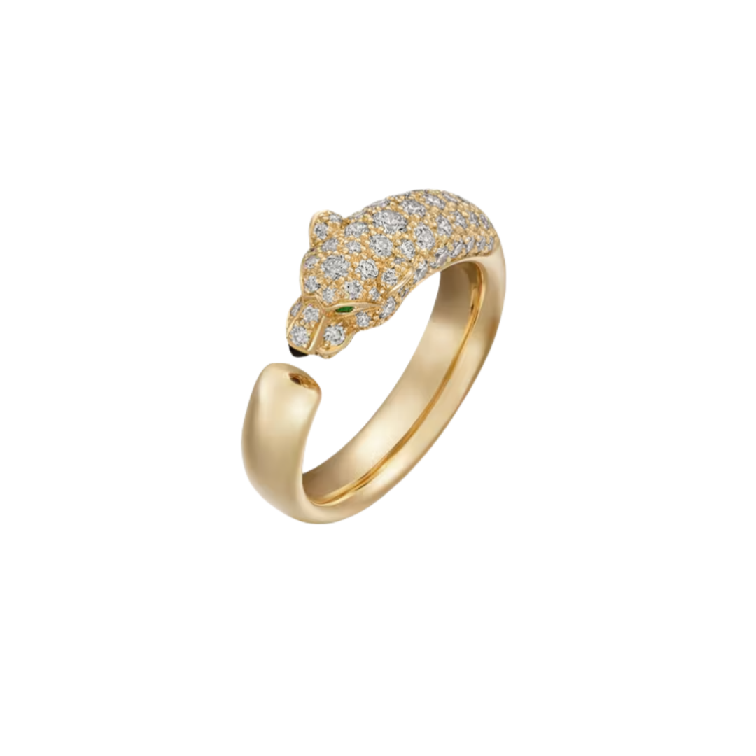 CTR016 Panthère de Cartier ring, small model, half-paved - ccjewelryacc