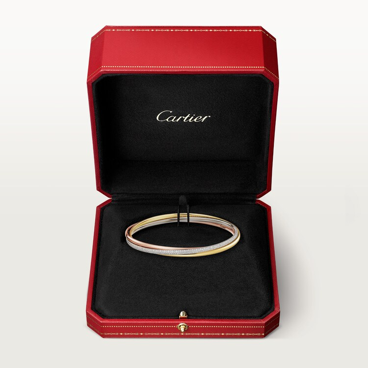 CTS003 Trinity bracelet, small model, half-paved - ccjewelryacc