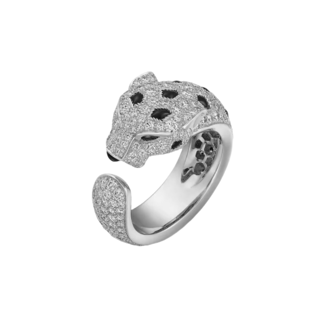 CTR003 Panthère de Cartier ring, medium model, half-paved - ccjewelryacc