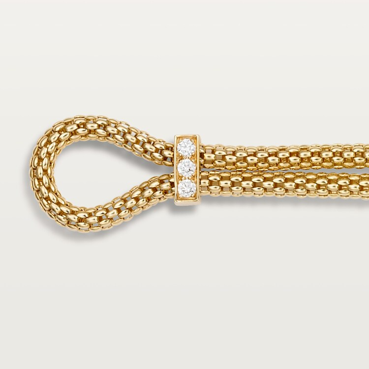 CTSV040 18k Gold Panthère de Cartier bracelet, on chain, diamonds - ccjewelryacc