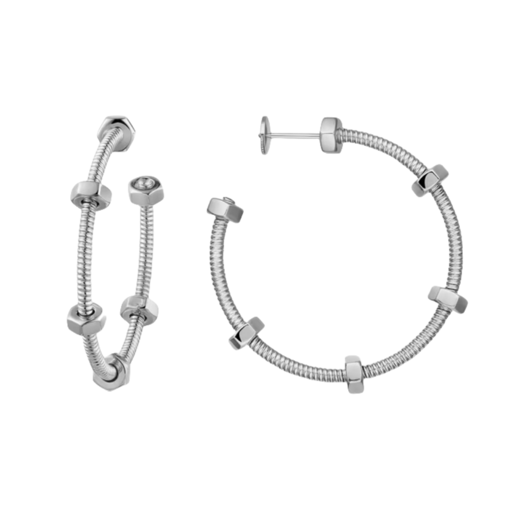 CTEV040 18K ECROU DE CARTIER HOOP EARRINGS - ccjewelryacc
