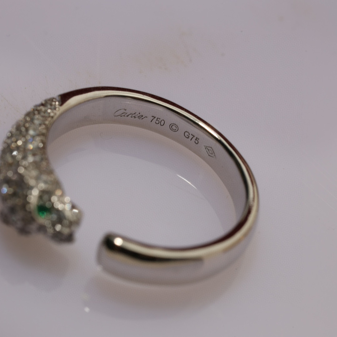CTR016 Panthère de Cartier ring, small model, half-paved - ccjewelryacc