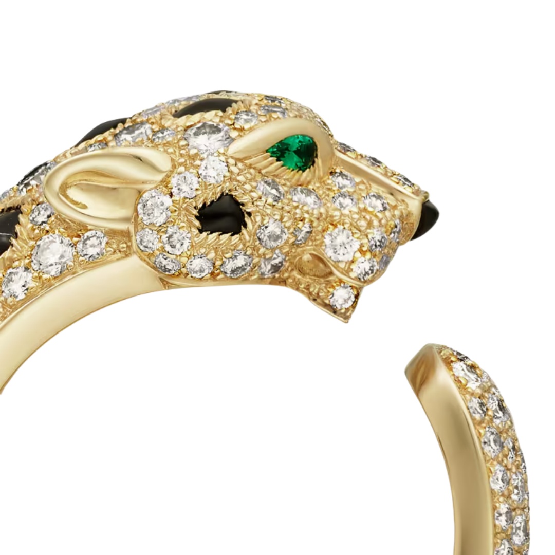 CTR003 Panthère de Cartier ring, medium model, half-paved - ccjewelryacc