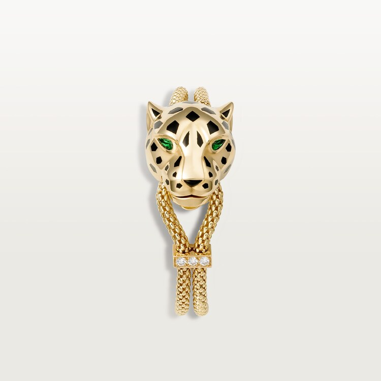 CTSV040 18k Gold Panthère de Cartier bracelet, on chain, diamonds - ccjewelryacc
