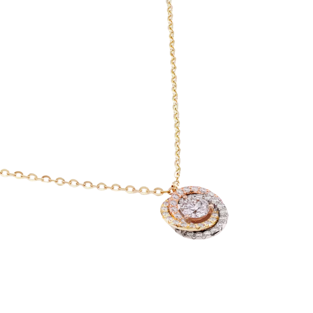 CTNV035 18K Trinity pendant, 1 diamond, paved - ccjewelryacc