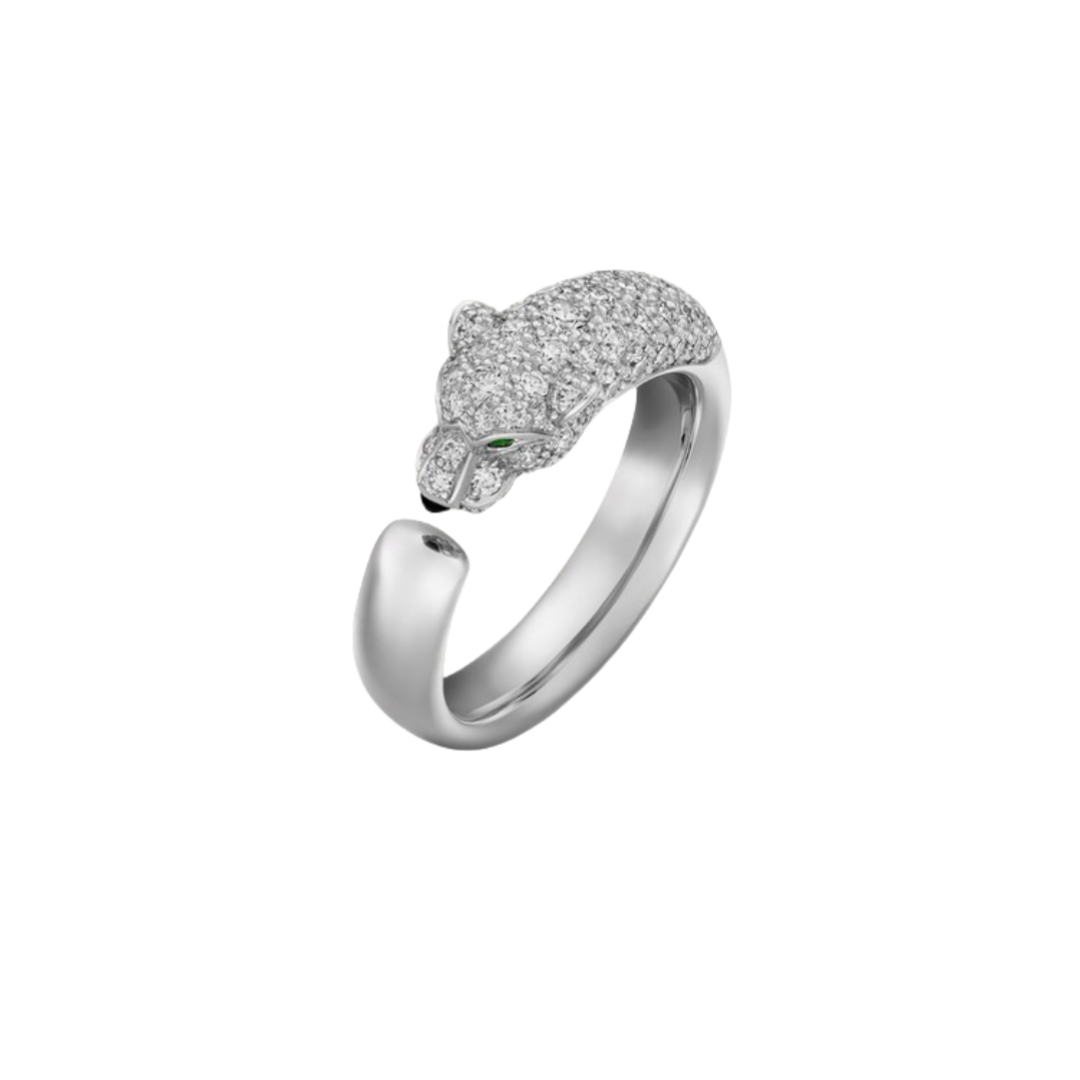 CTR016 Panthère de Cartier ring, small model, half-paved - ccjewelryacc