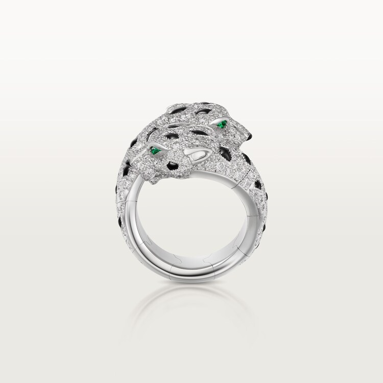 CTR013 18k white gold Panthère de Cartier ring, articulated, paved - ccjewelryacc