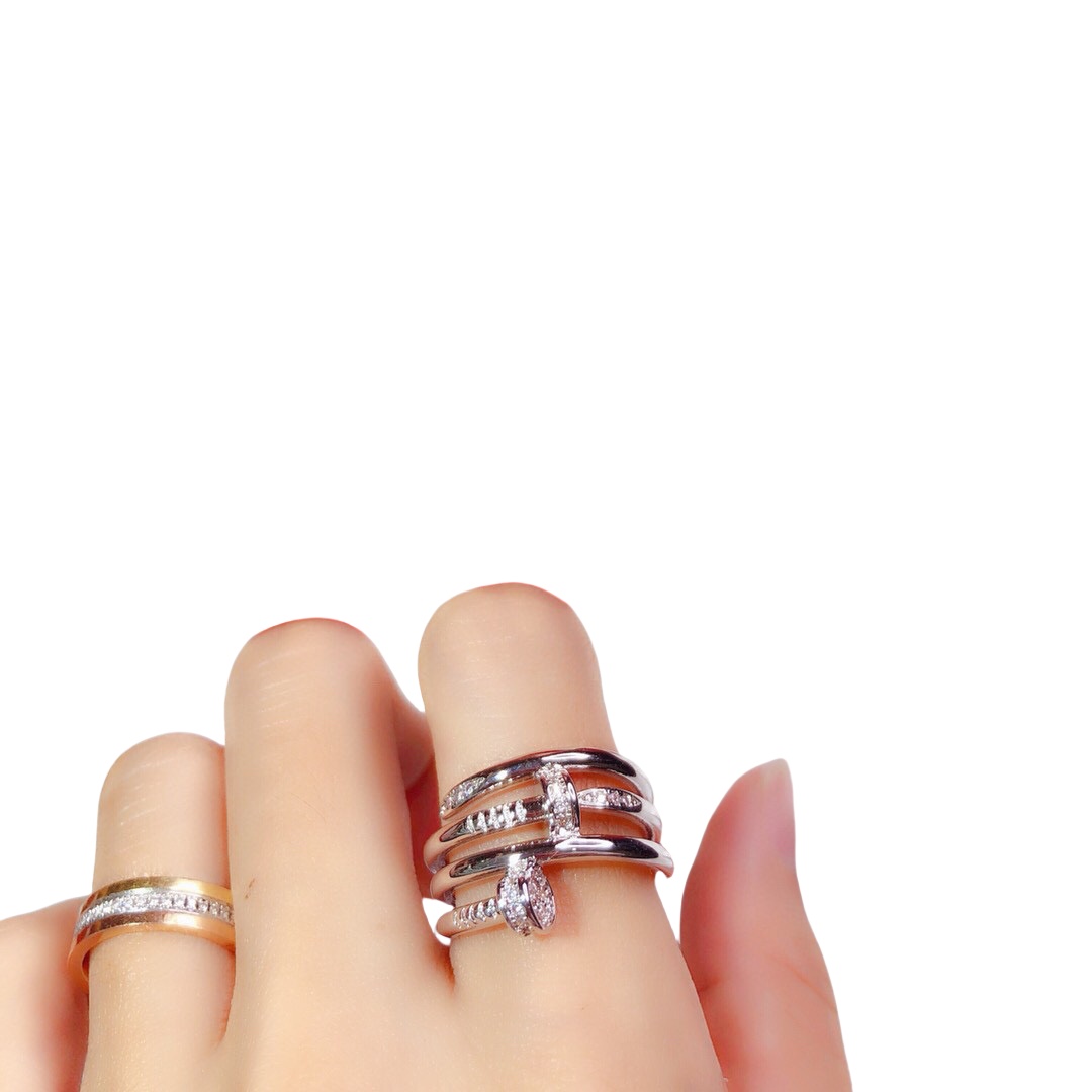 CTR010 Juste un Clou ring, multilayer, diamonds - ccjewelryacc