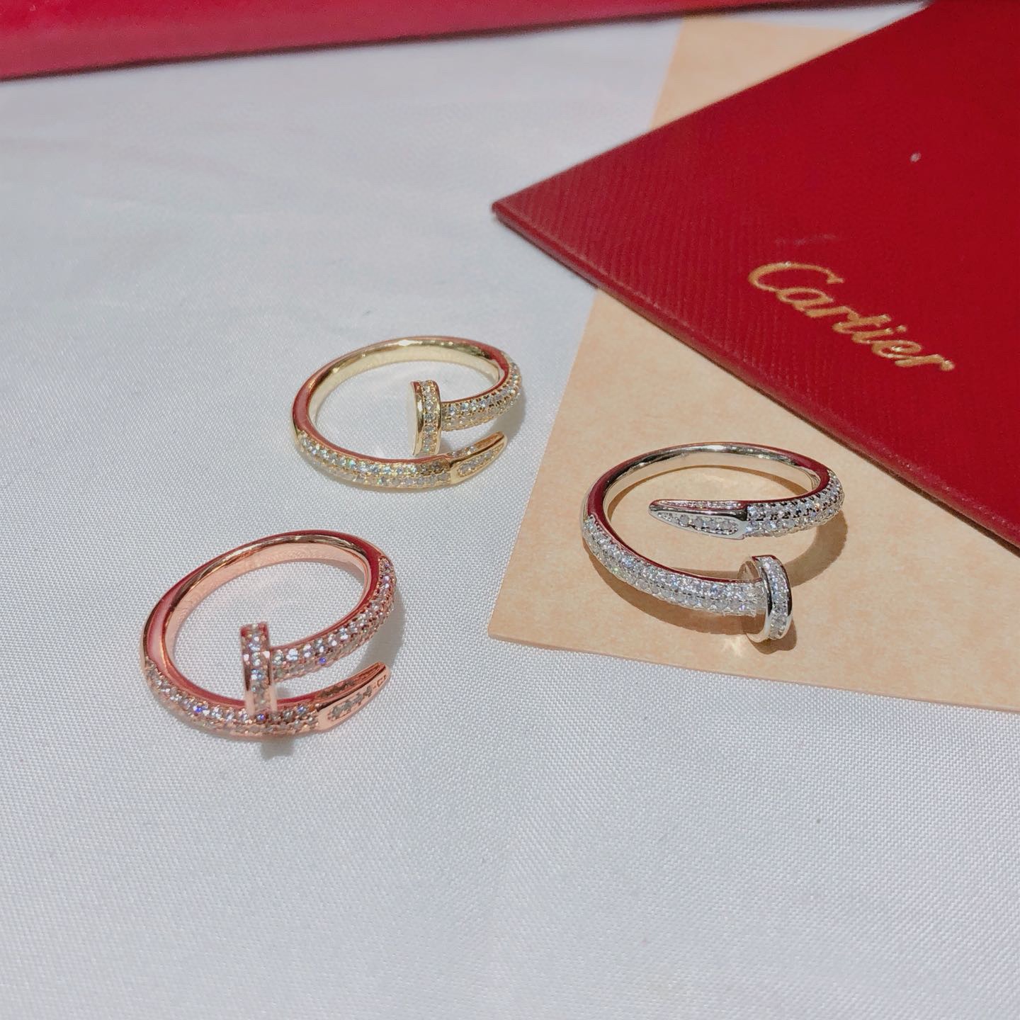 CTR007 18k Juste un Clou ring, classic model, paved - ccjewelryacc