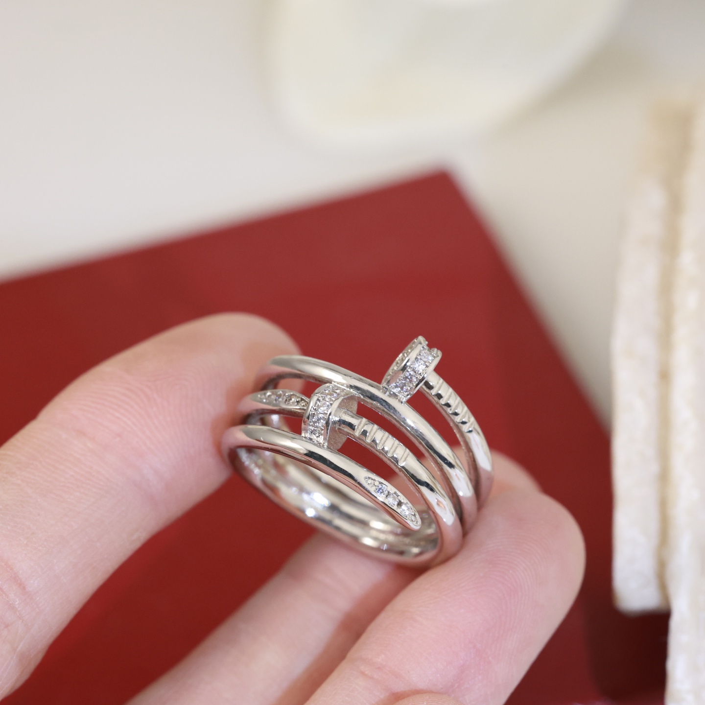 CTR010 Juste un Clou ring, multilayer, diamonds - ccjewelryacc