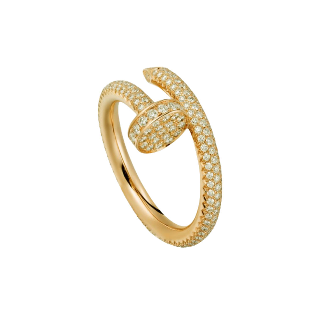 CTR007 18k Juste un Clou ring, classic model, paved - ccjewelryacc