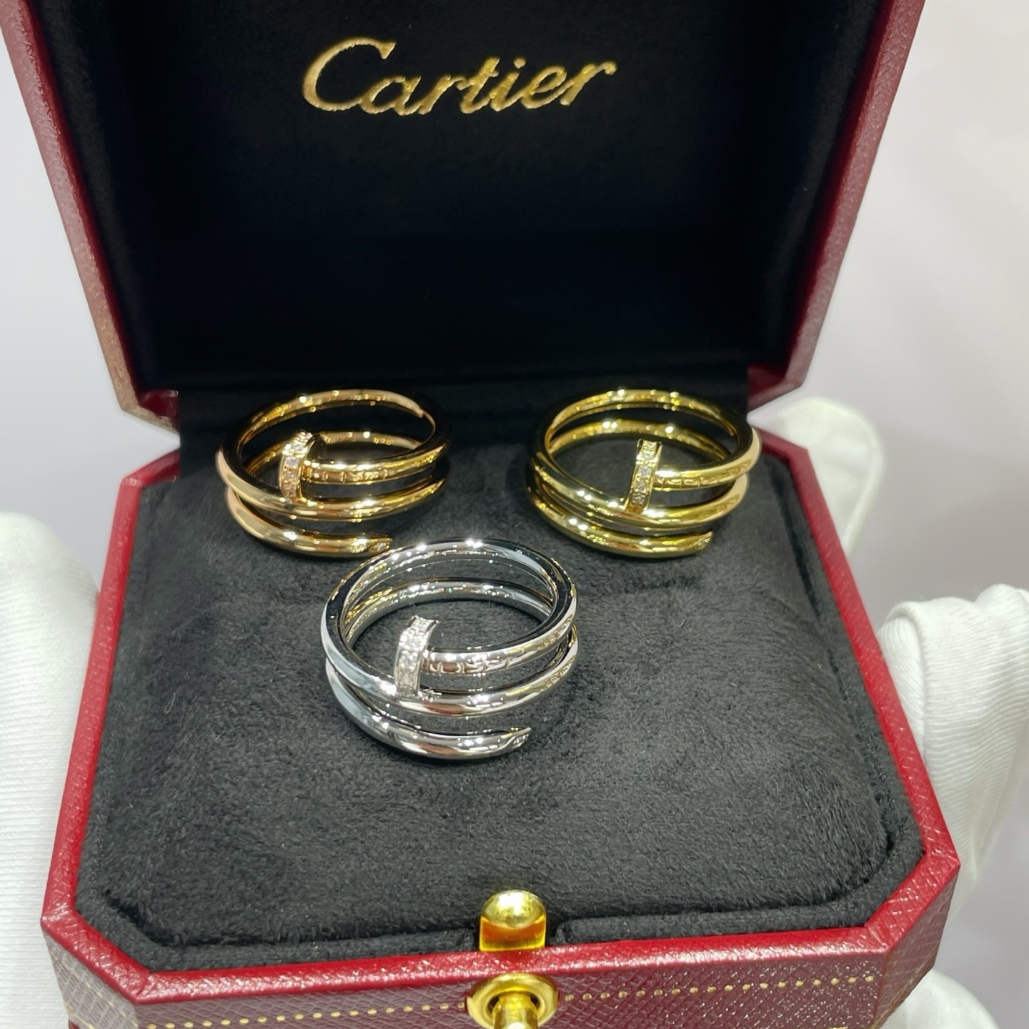 CTR008 Juste un Clou ring, double, diamonds - ccjewelryacc