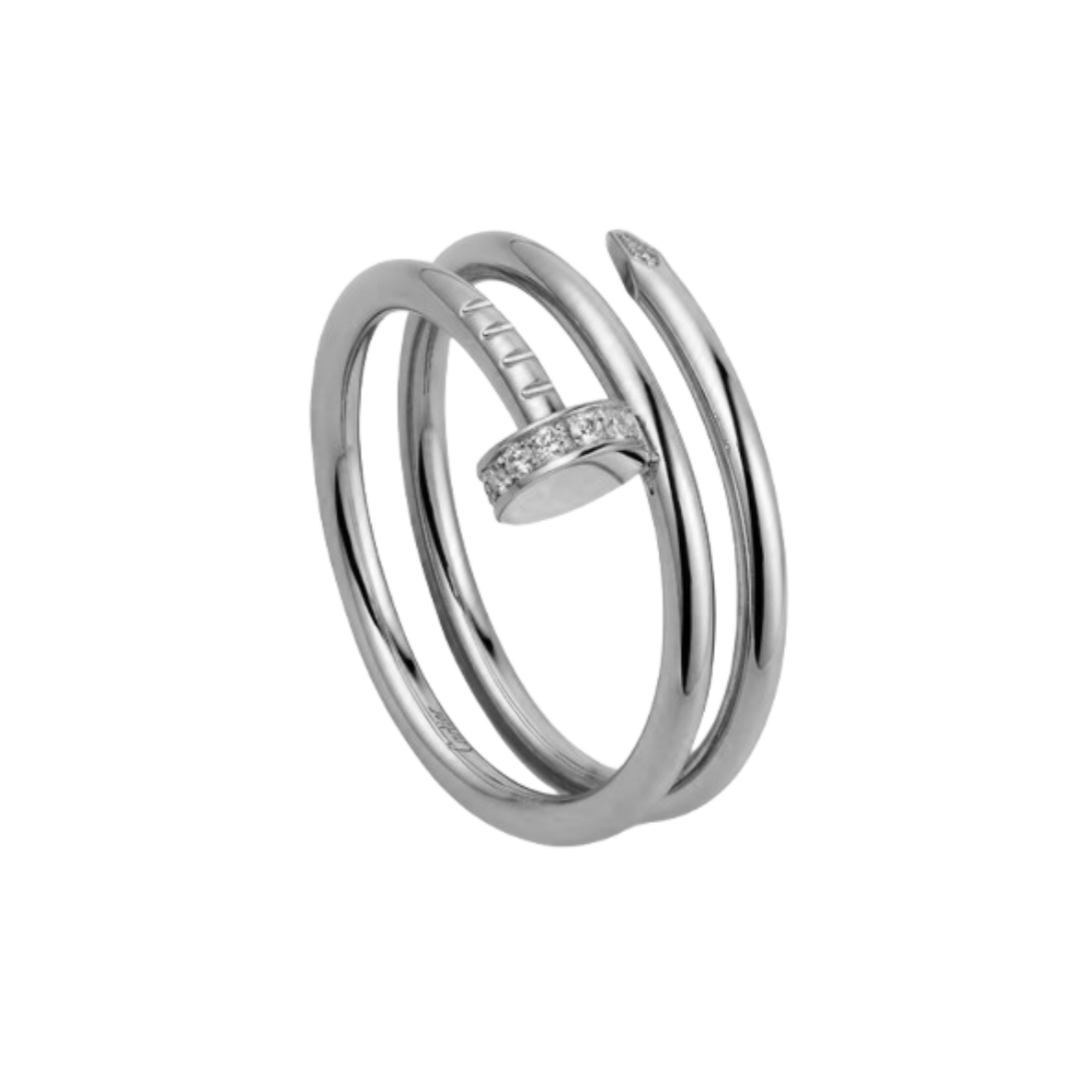 CTR008 Juste un Clou ring, double, diamonds - ccjewelryacc