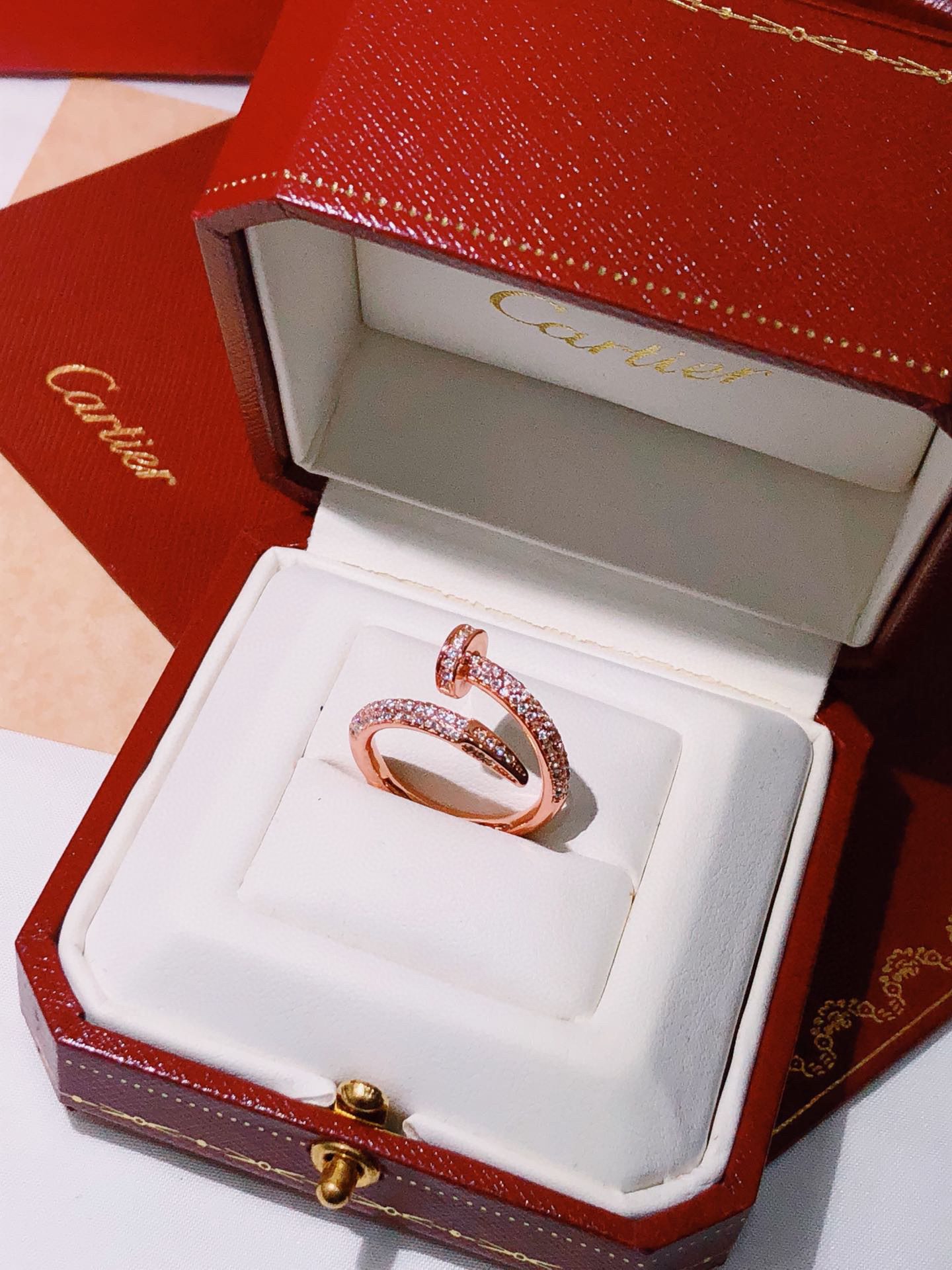 CTR007 18k Juste un Clou ring, classic model, paved - ccjewelryacc