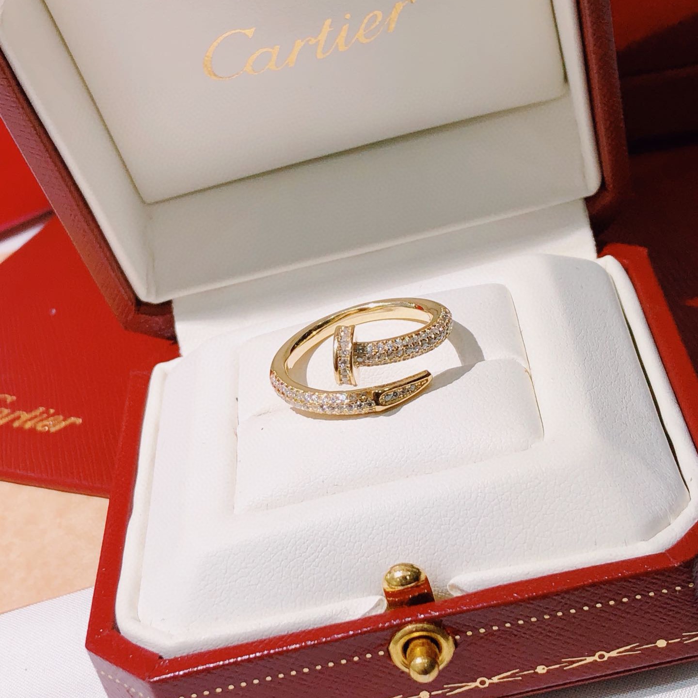 CTR007 18k Juste un Clou ring, classic model, paved - ccjewelryacc