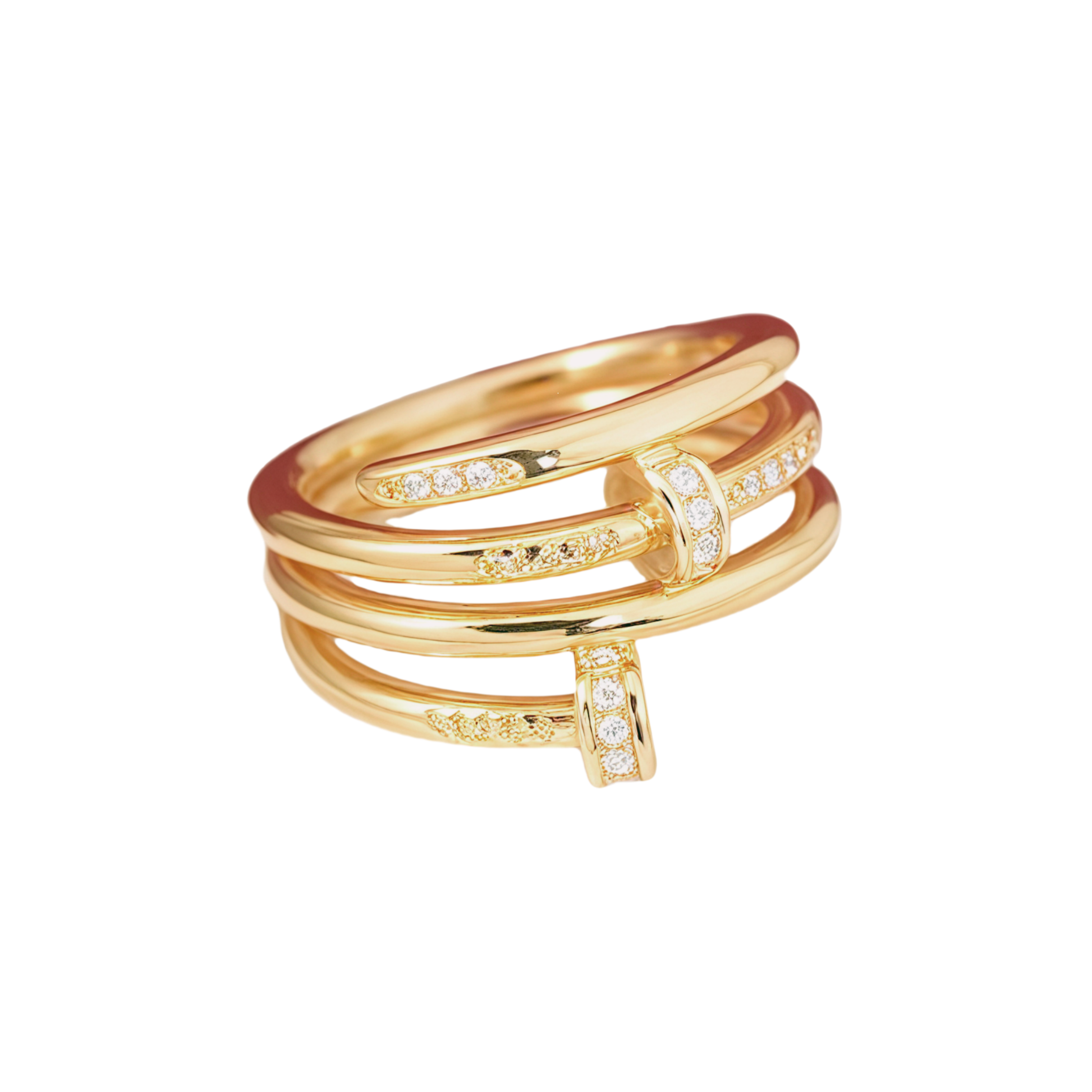 CTR010 Juste un Clou ring, multilayer, diamonds - ccjewelryacc