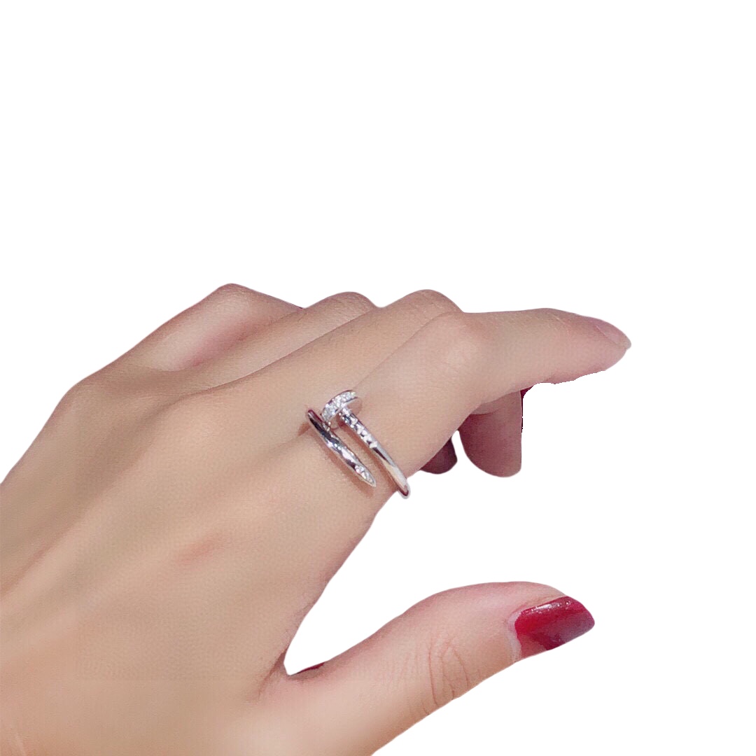 CTR005 18k Juste un Clou ring, small model, diamonds - ccjewelryacc