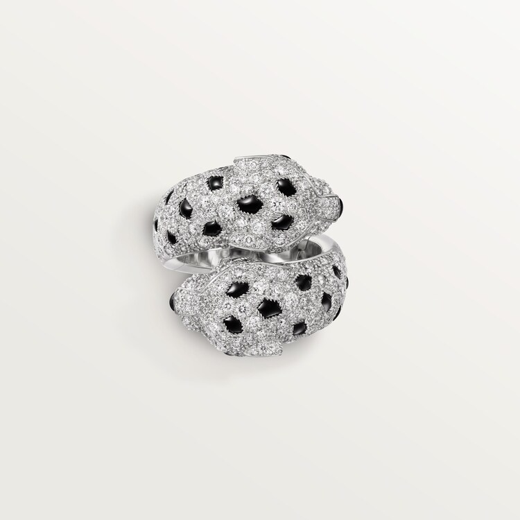 CTR013 18k white gold Panthère de Cartier ring, articulated, paved - ccjewelryacc