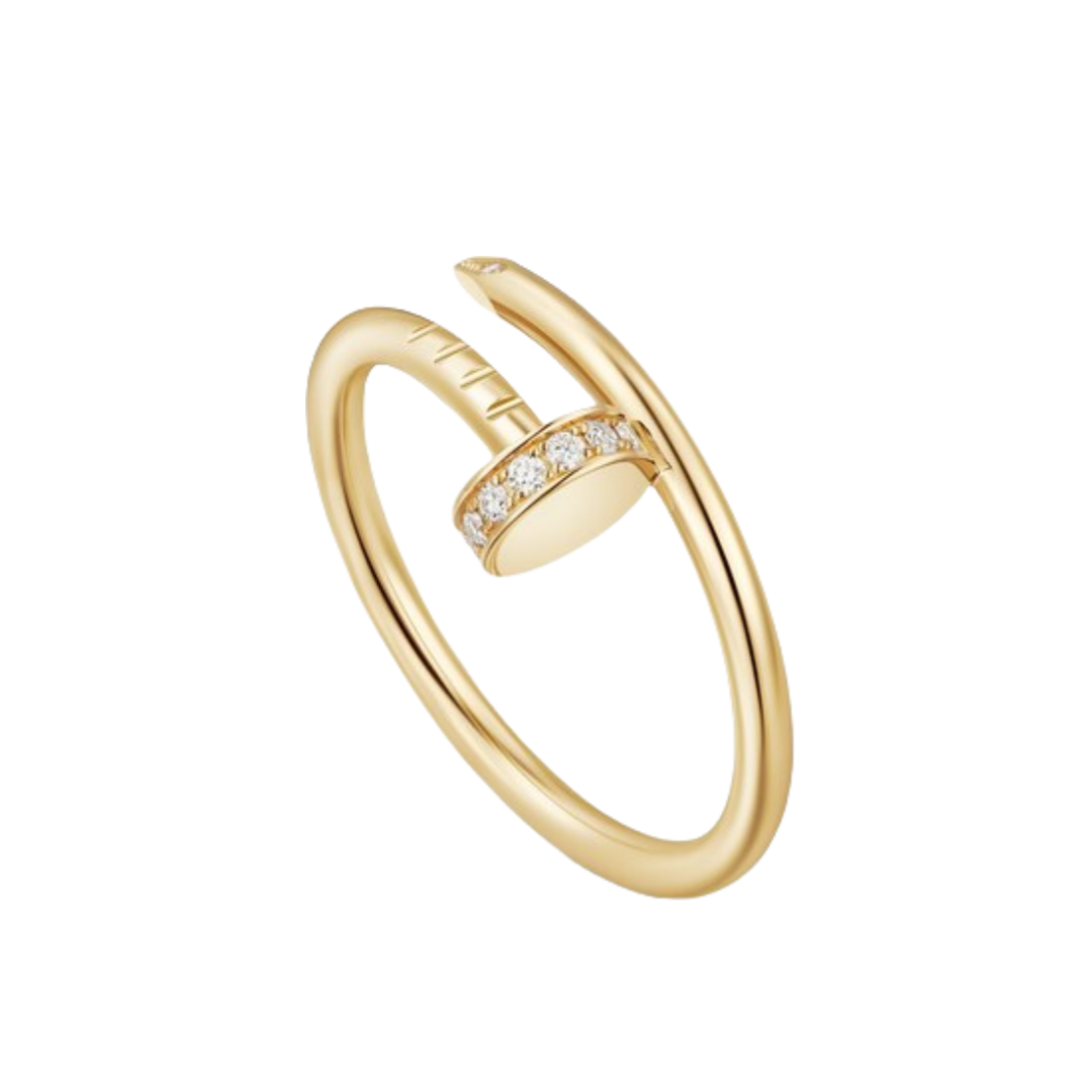 CTR005 18k Juste un Clou ring, small model, diamonds - ccjewelryacc