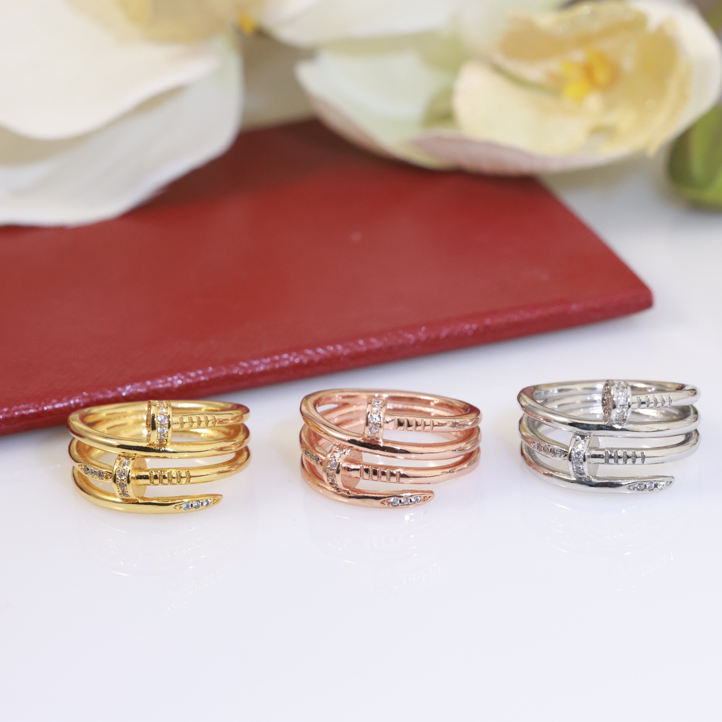 CTR010 Juste un Clou ring, multilayer, diamonds - ccjewelryacc