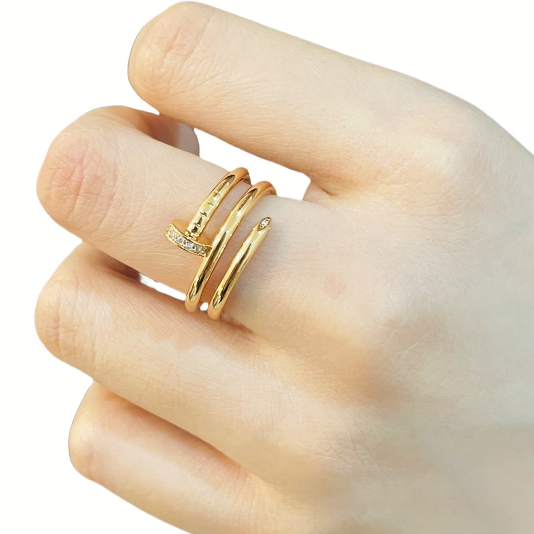 CTR008 Juste un Clou ring, double, diamonds - ccjewelryacc