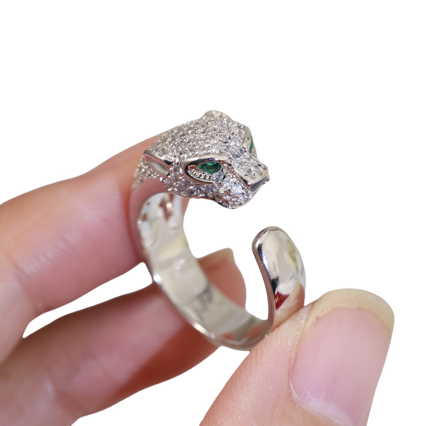 CTR015 18K Panthère de Cartier ring, medium model, half-paved - ccjewelryacc