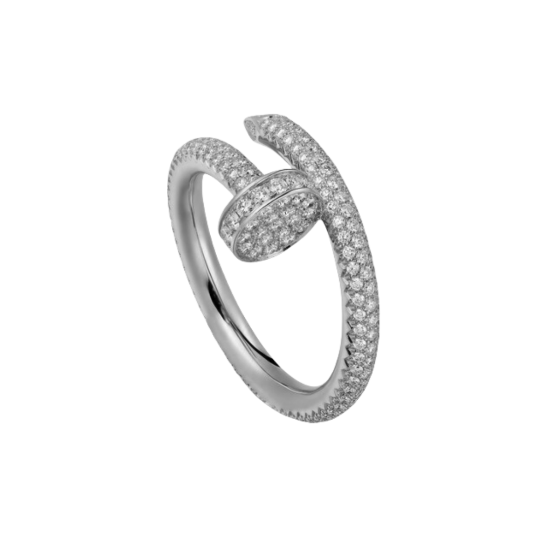 CTR007 18k Juste un Clou ring, classic model, paved - ccjewelryacc