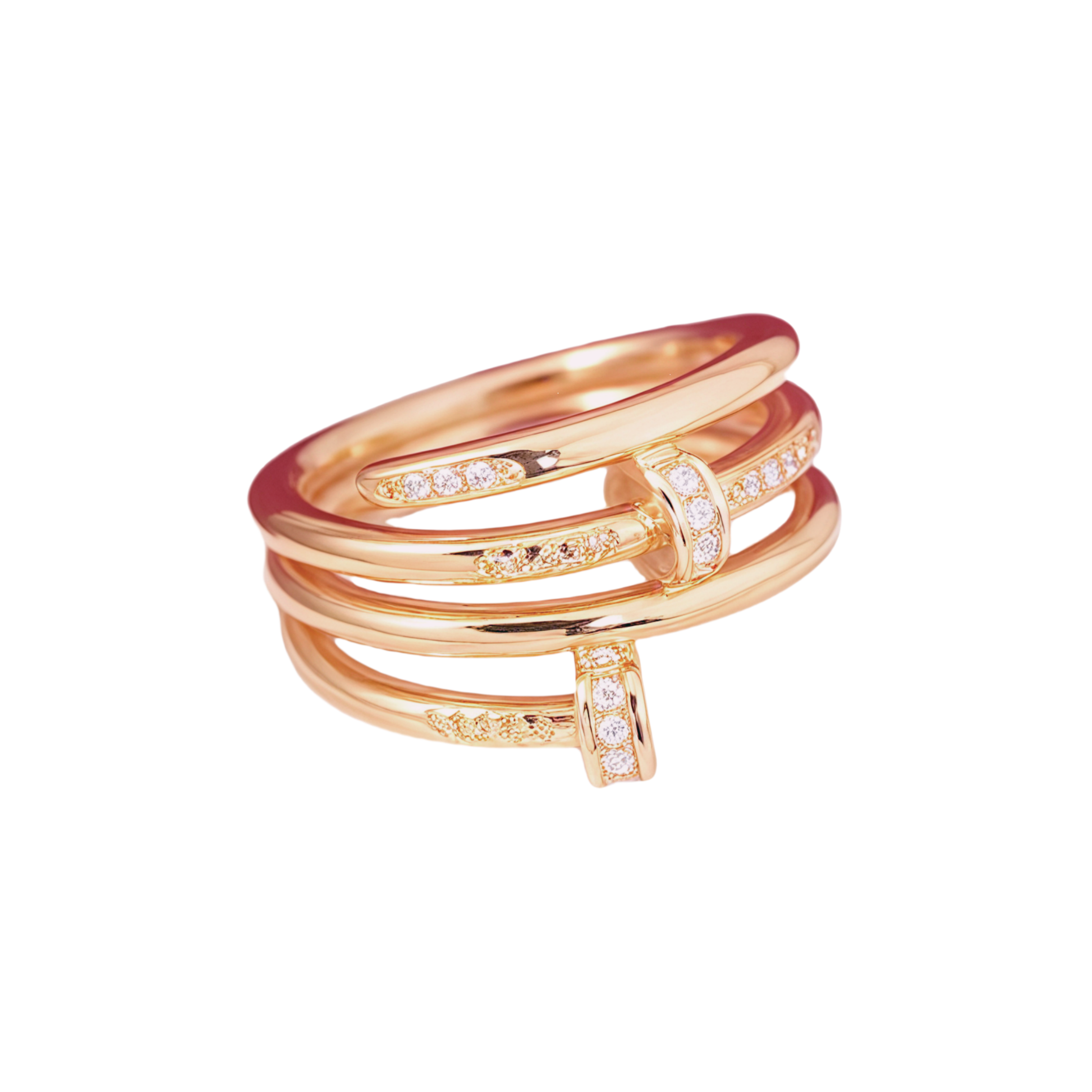CTR010 Juste un Clou ring, multilayer, diamonds - ccjewelryacc
