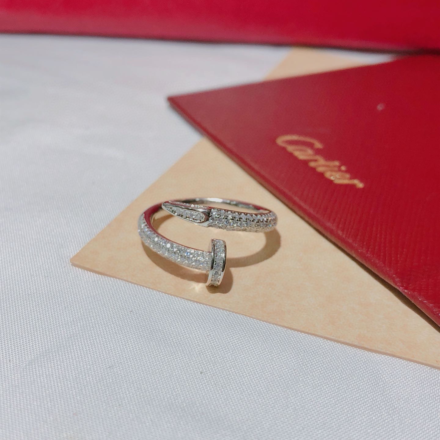 CTR007 18k Juste un Clou ring, classic model, paved - ccjewelryacc