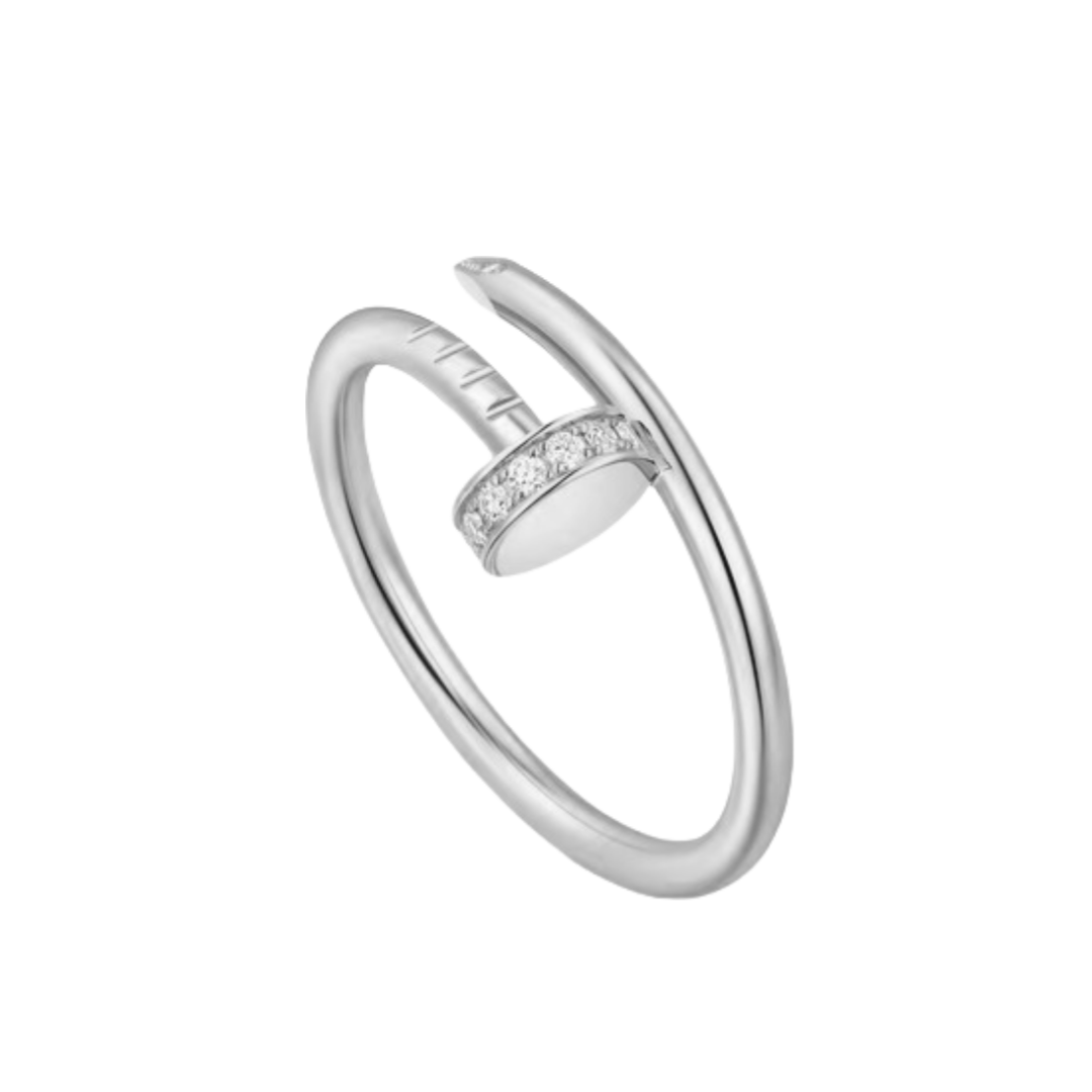 CTR005 18k Juste un Clou ring, small model, diamonds - ccjewelryacc