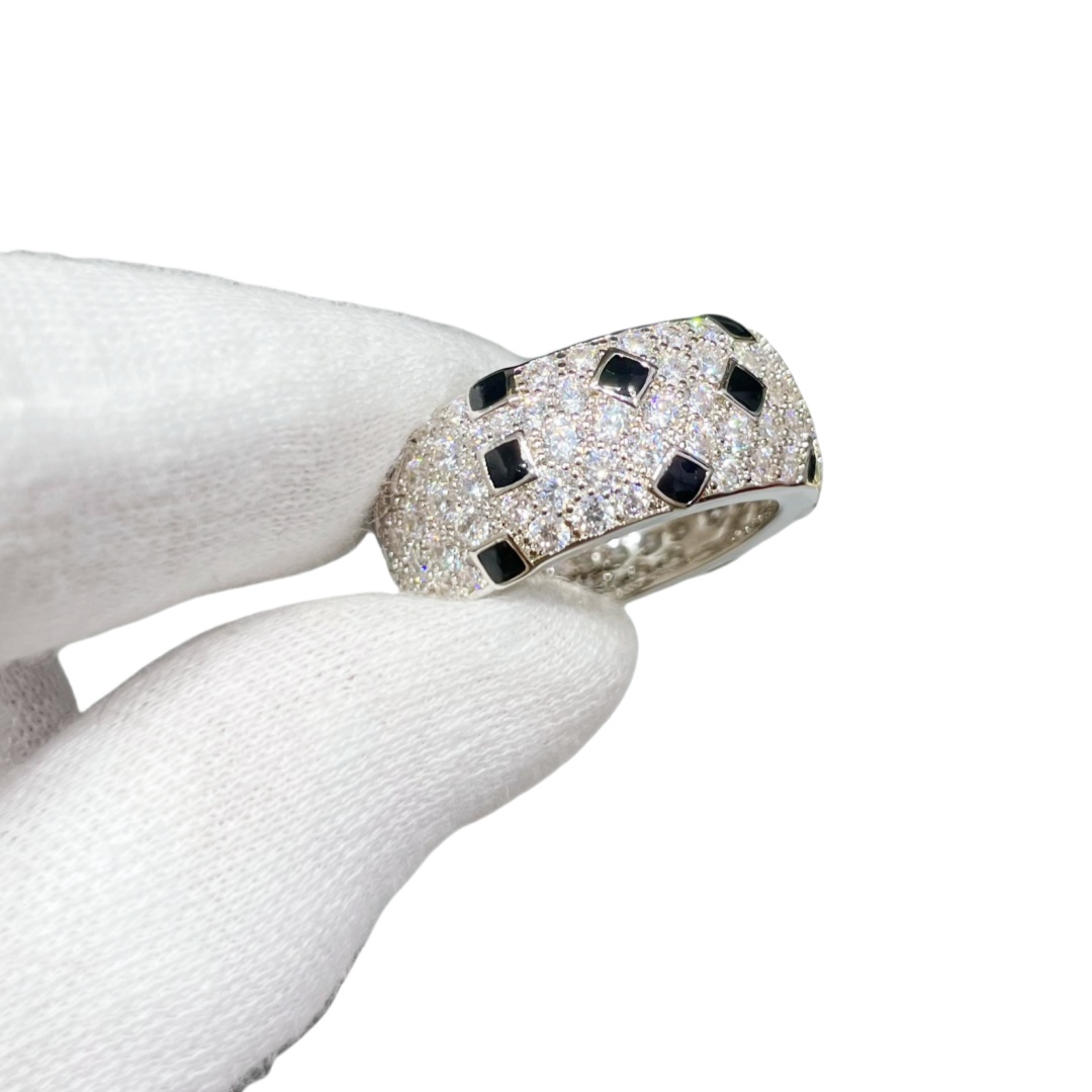 CTR011 18k white gold Panthère de Cartier ring, paved - ccjewelryacc