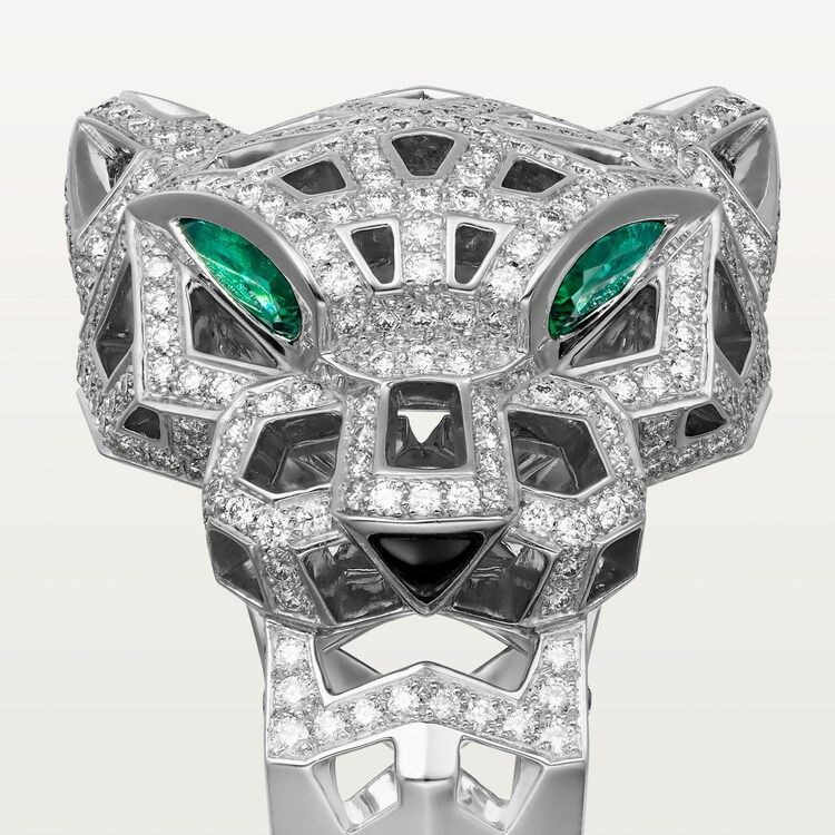 CTR014 18k White Gold Panthère de Cartier ring, paved - ccjewelryacc