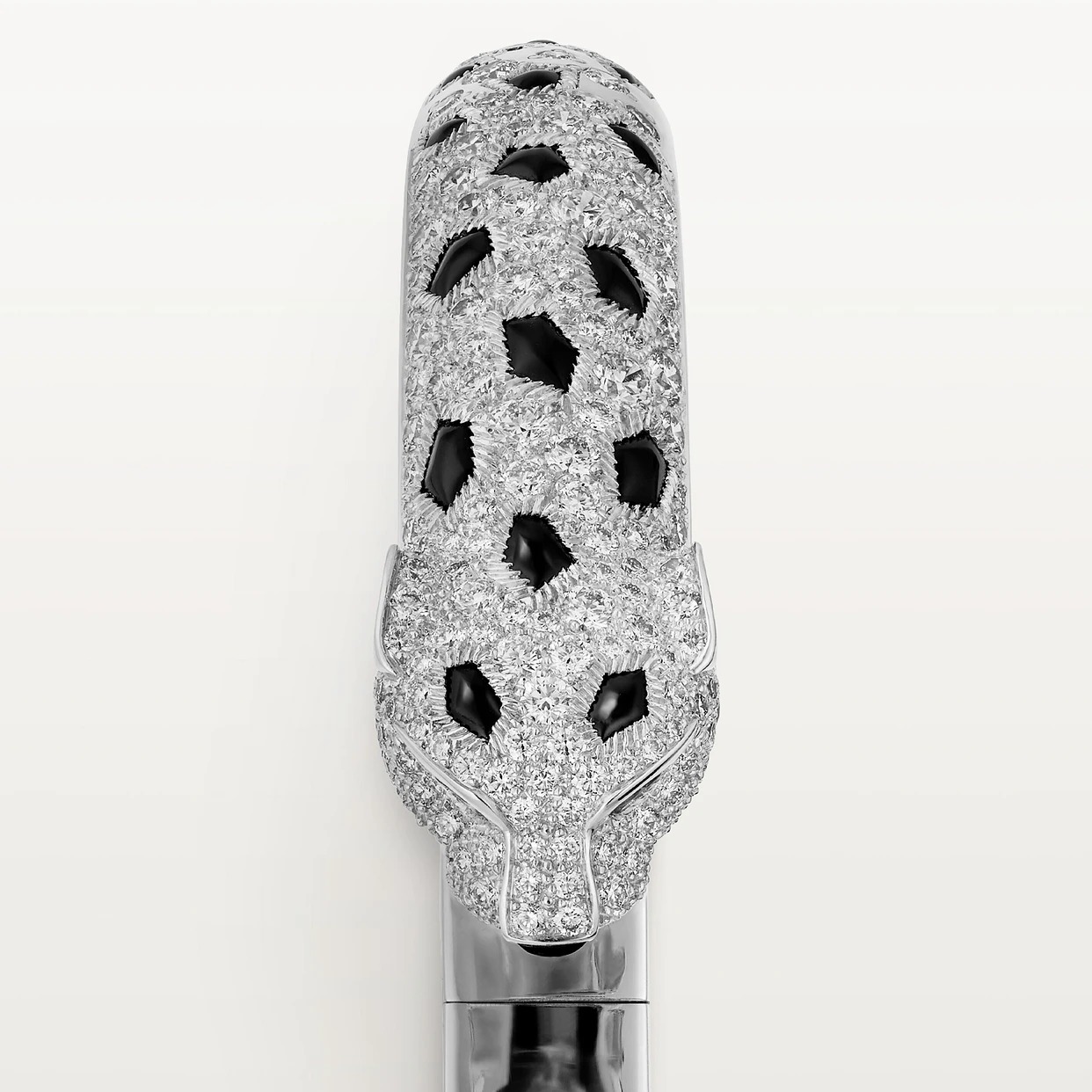 CTSV042 18k White Gold Panthère de Cartier bracelet, medium model, semi-paved - ccjewelryacc