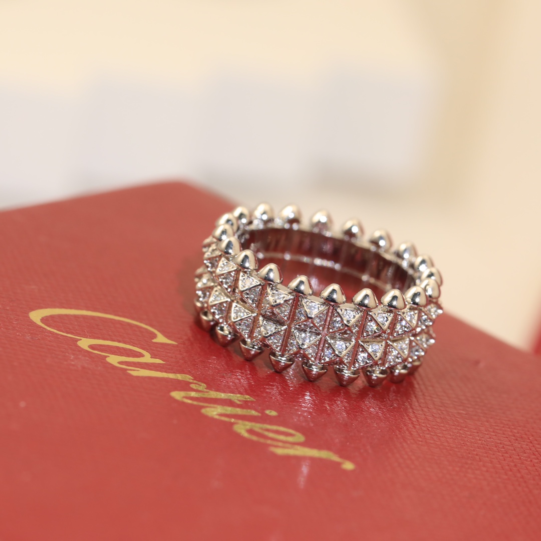 CTR021 Clash de Cartier ring, double row, paved - ccjewelryacc