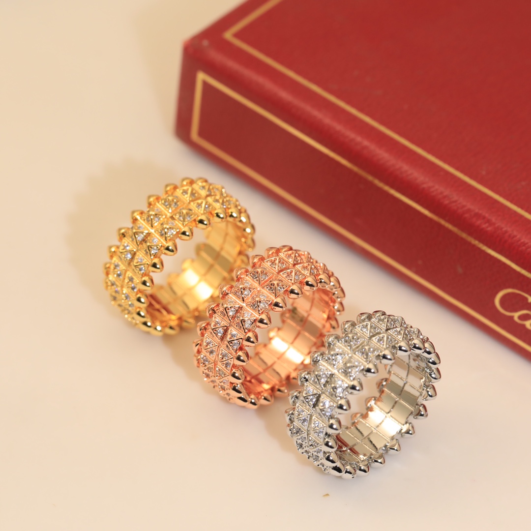 CTR021 Clash de Cartier ring, double row, paved - ccjewelryacc