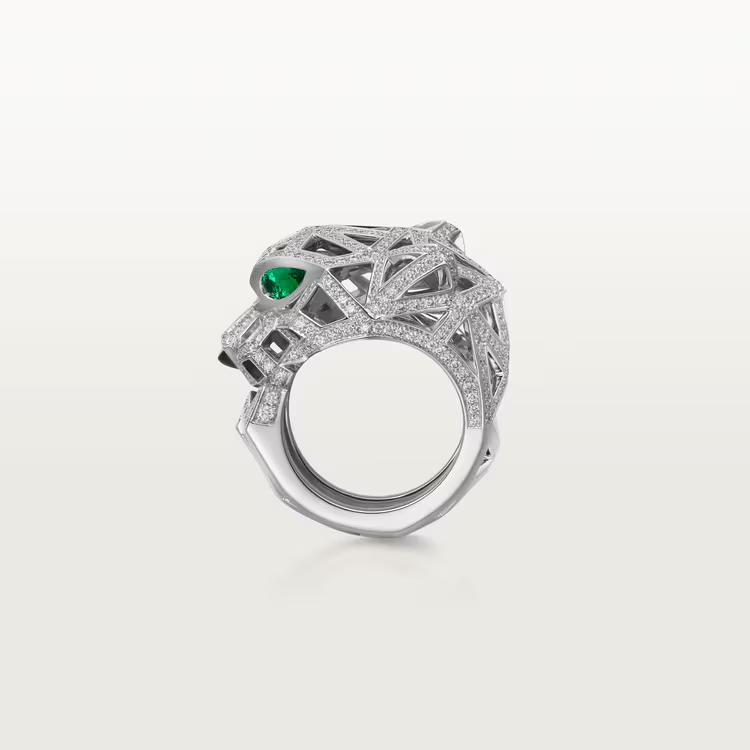 CTR014 18k White Gold Panthère de Cartier ring, paved - ccjewelryacc
