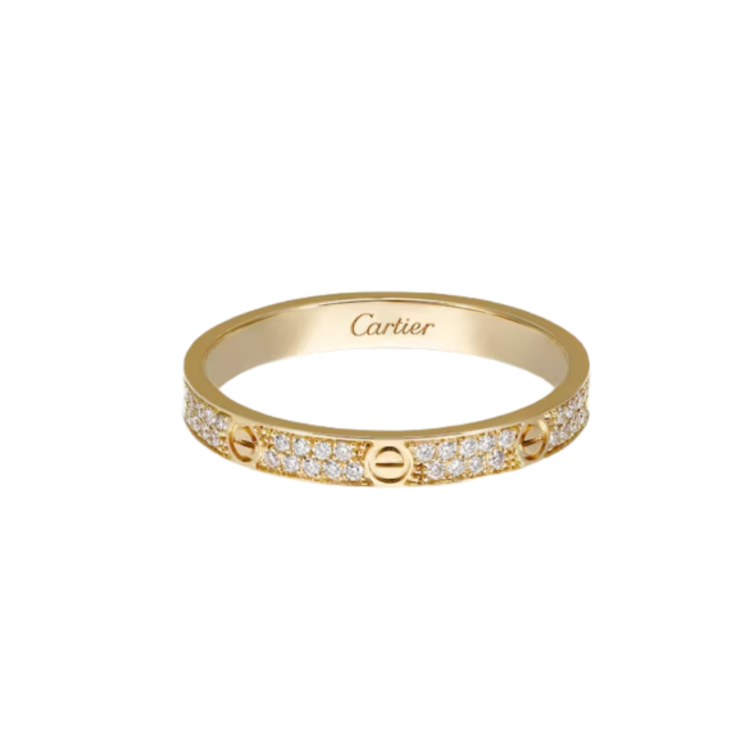 CTRV023 18K Cartier LOVE ring, mini model, paved - ccjewelryacc