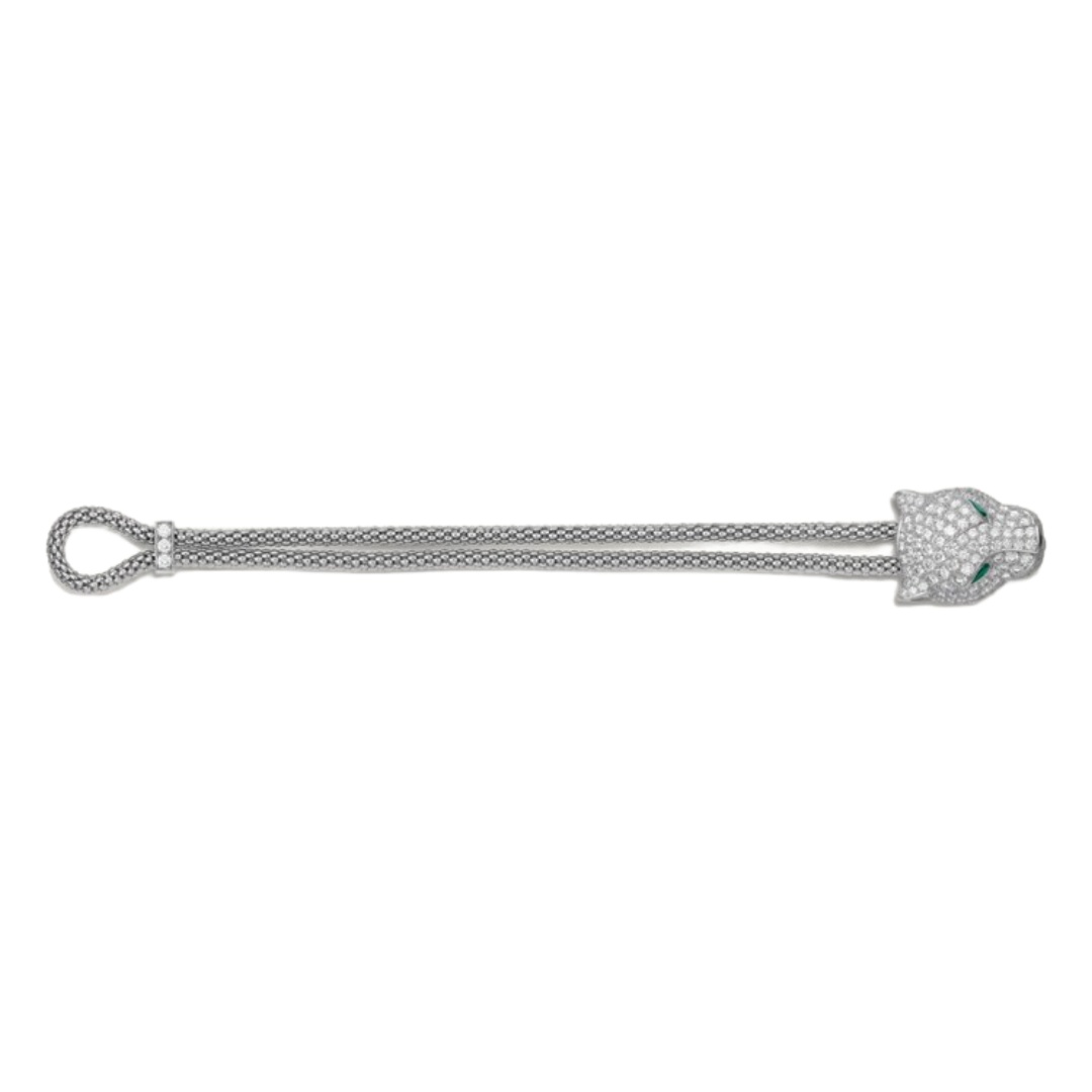 CTSV044 18k White Gold Panthère de Cartier bracelet, paved - ccjewelryacc