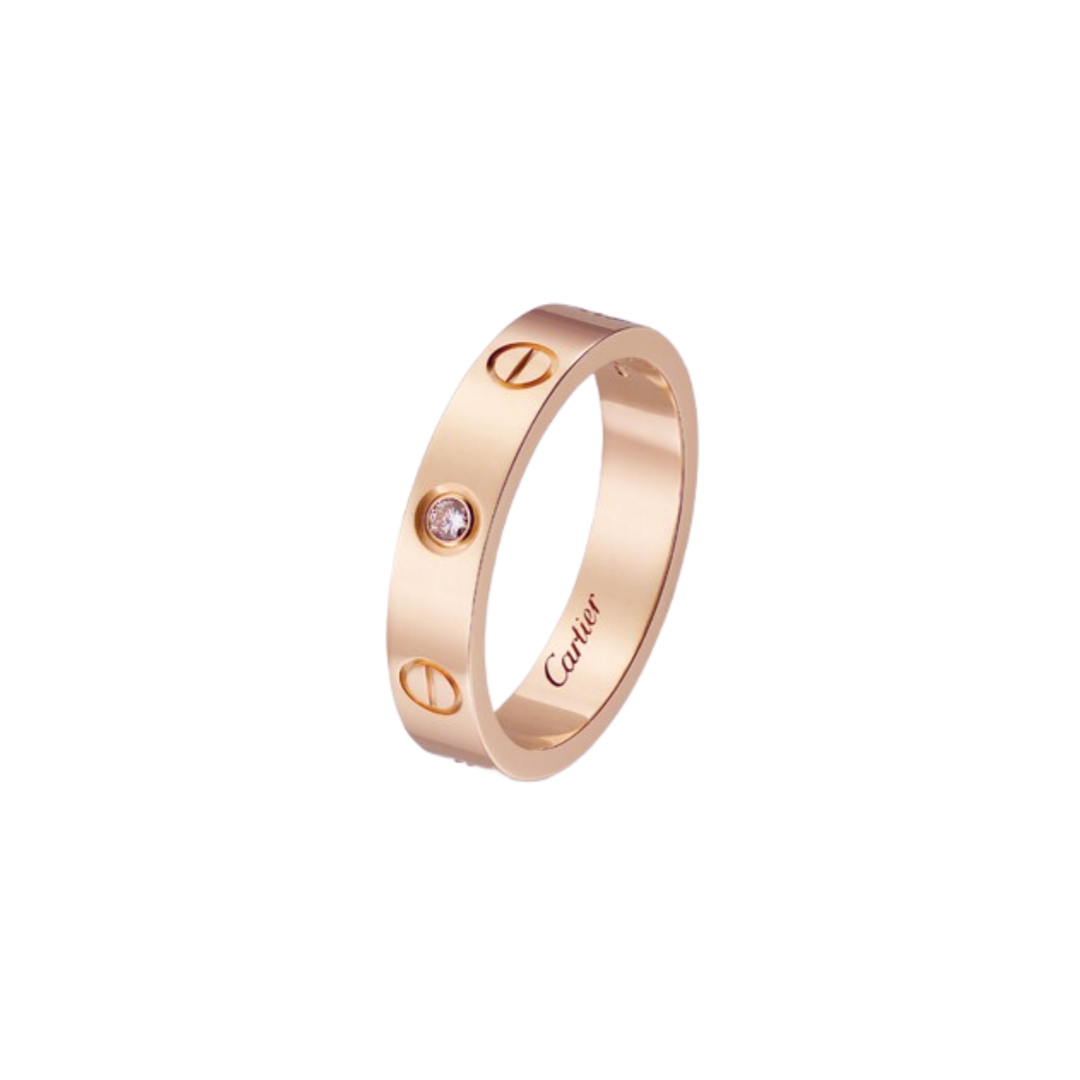 CTRV017 18K Cartier LOVE ring, small model, 1 diamond - ccjewelryacc