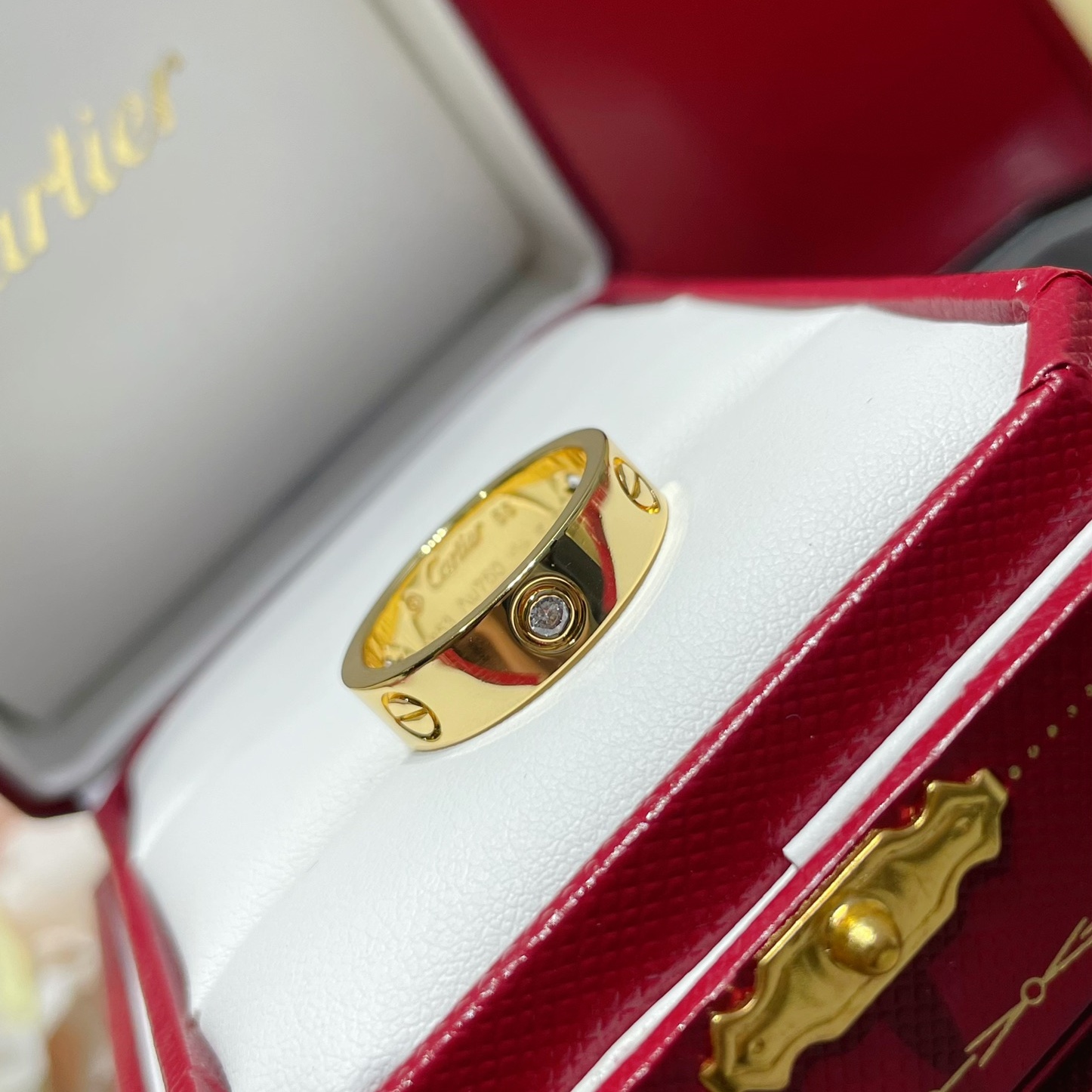 CTRV011 18K Cartier LOVE ring, classic model, 3 diamonds - ccjewelryacc