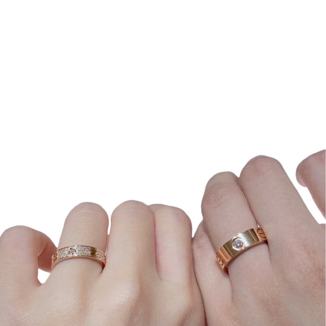 CTRV011 18K Cartier LOVE ring, classic model, 3 diamonds - ccjewelryacc