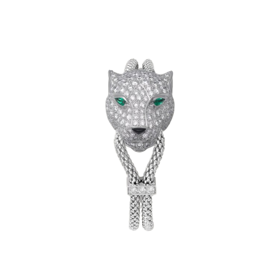 CTSV044 18k White Gold Panthère de Cartier bracelet, paved - ccjewelryacc