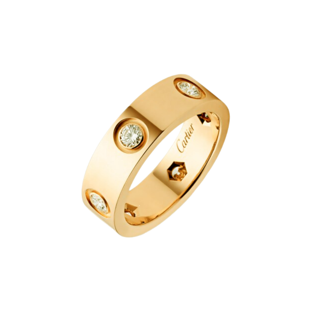 CTRV013 18K Cartier LOVE ring, classic model, 6 diamonds - ccjewelryacc