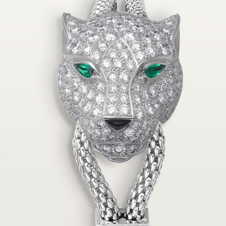 CTSV044 18k White Gold Panthère de Cartier bracelet, paved - ccjewelryacc