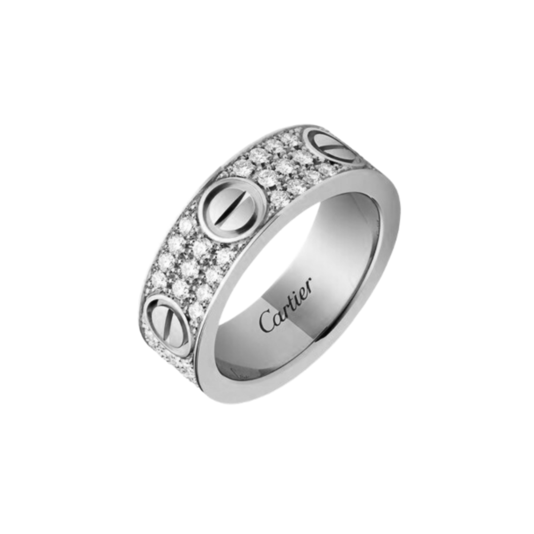 CTRV021 18K Cartier LOVE ring, classic model, paved - ccjewelryacc