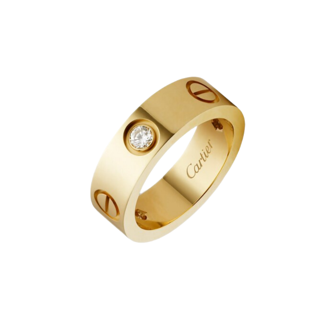 CTRV011 18K Cartier LOVE ring, classic model, 3 diamonds - ccjewelryacc