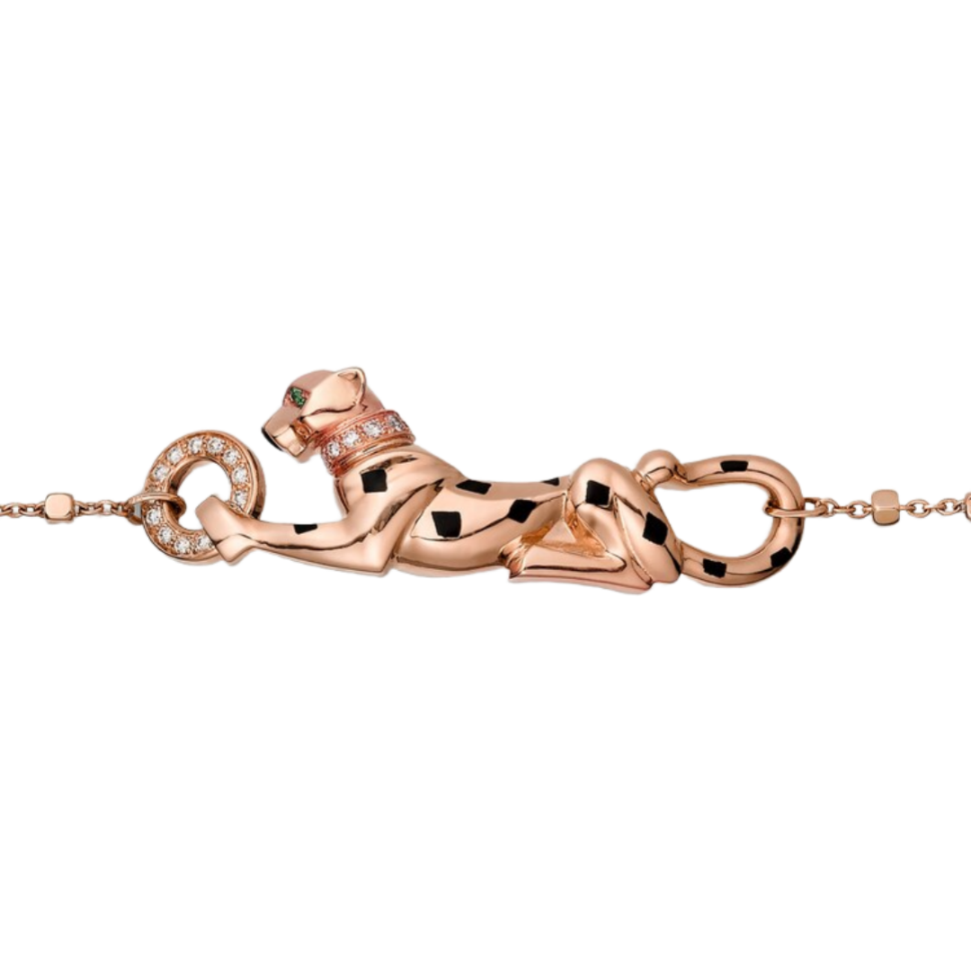 CTS037 18K Panthère de Cartier bracelet, on chain, diamonds - ccjewelryacc