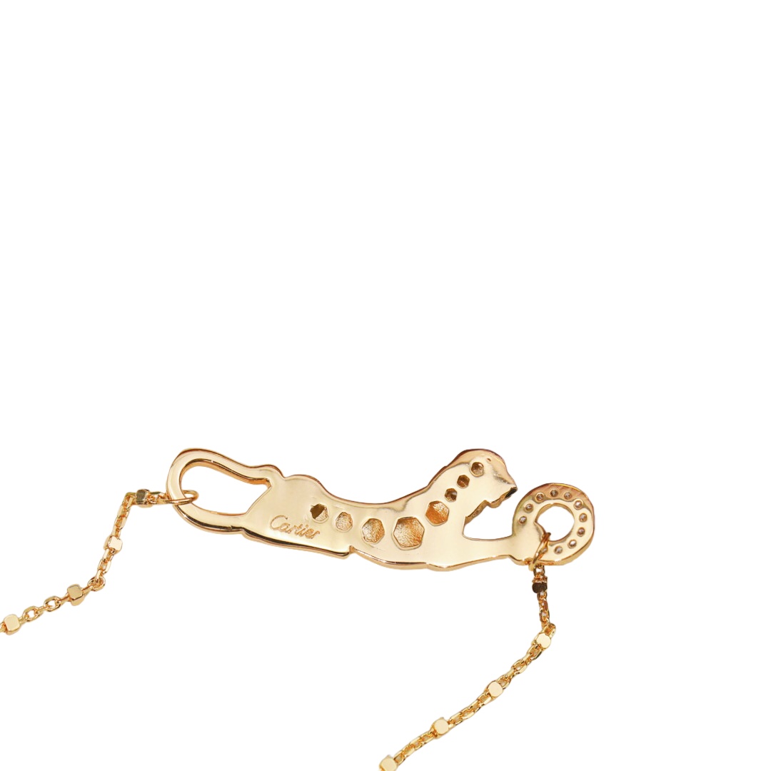 CTS037 18K Panthère de Cartier bracelet, on chain, diamonds - ccjewelryacc