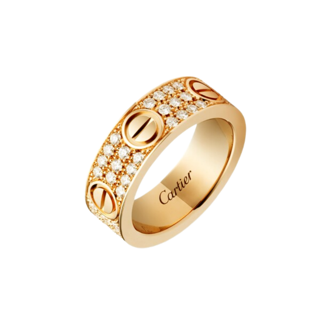 CTRV021 18K Cartier LOVE ring, classic model, paved - ccjewelryacc